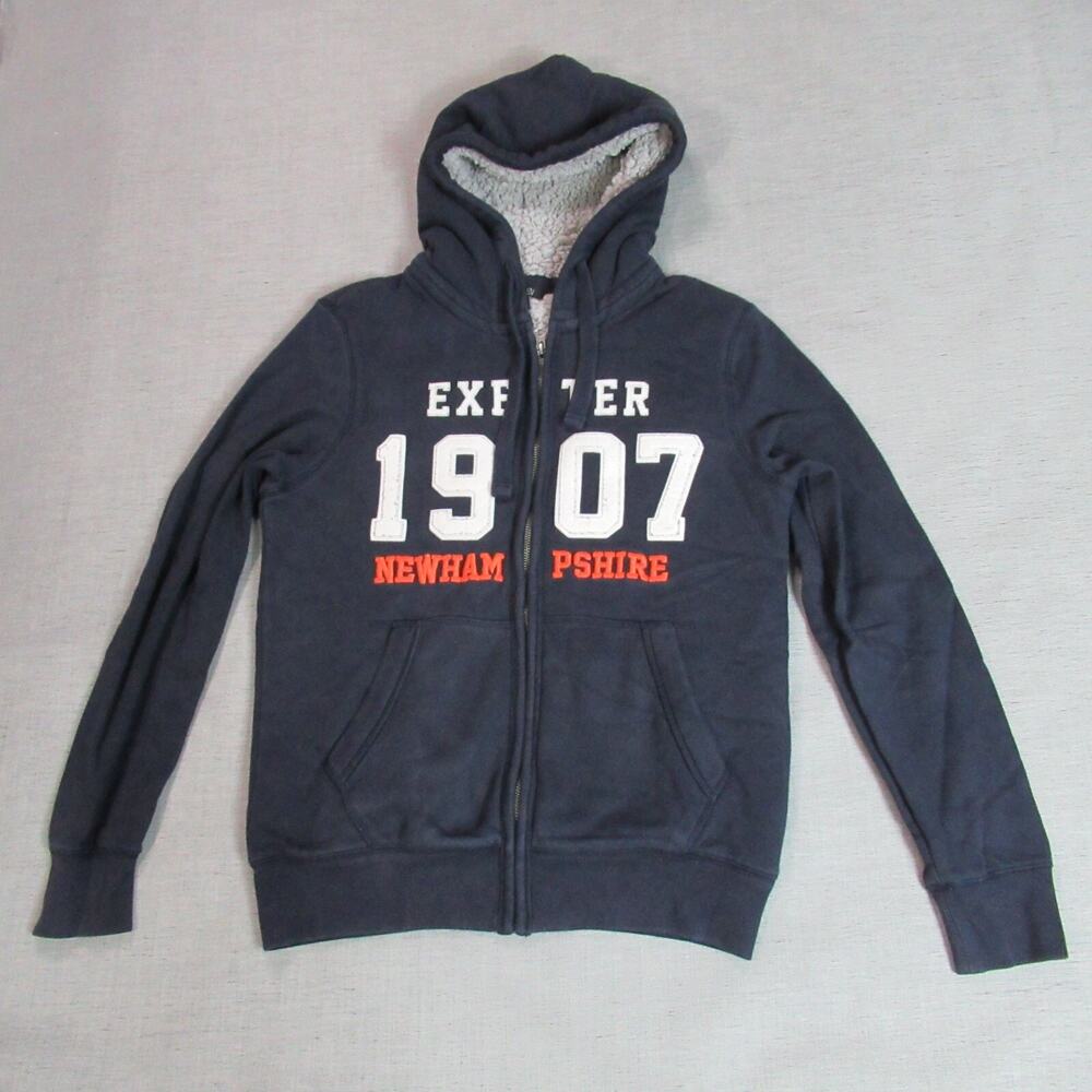 Exeter Hoodie Mens Sz L 90 Blue Sherpa Lined New Hampshire Full Zip Jacket Thick